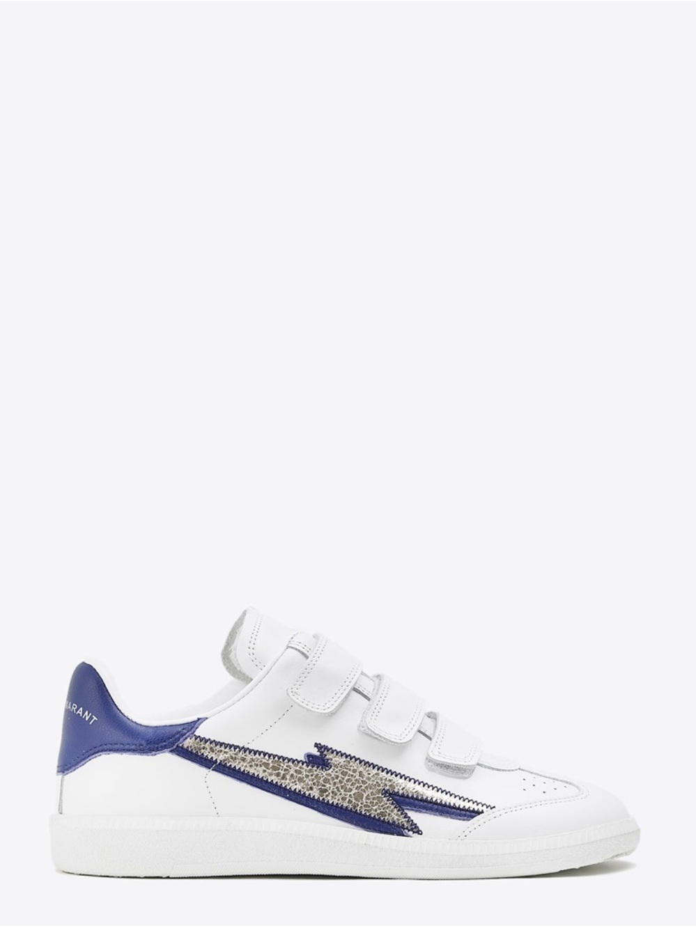 Isabel Marant White Sneakers with purple and Metallic Lightning Detail